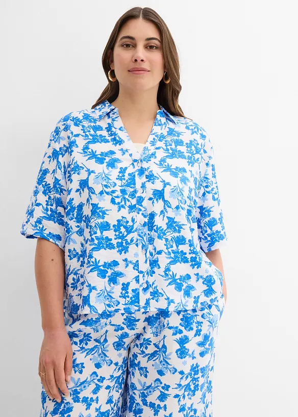 Blouse met korte mouwen van soepele viscose, bonprix