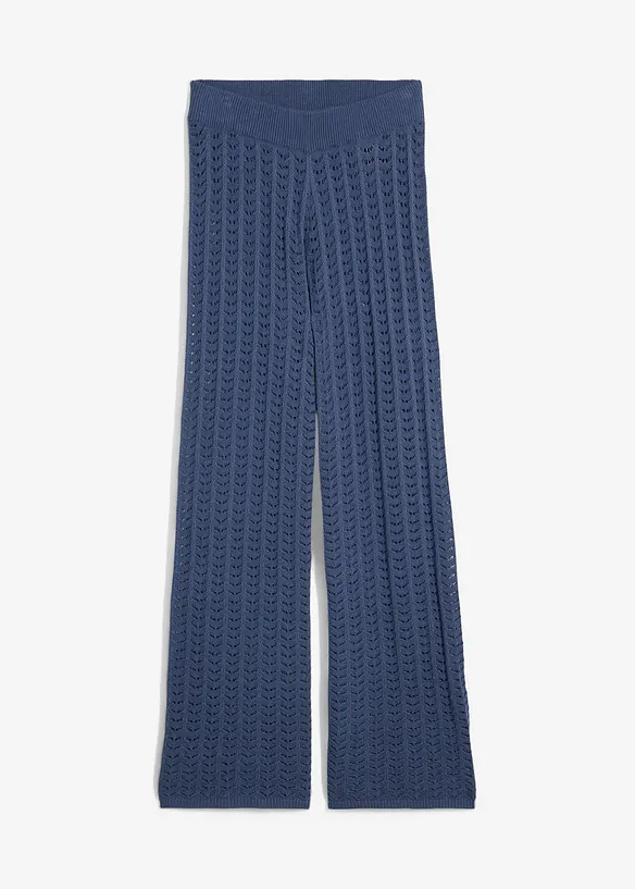 Gebreide instapbroek met kantpatroon, bonprix