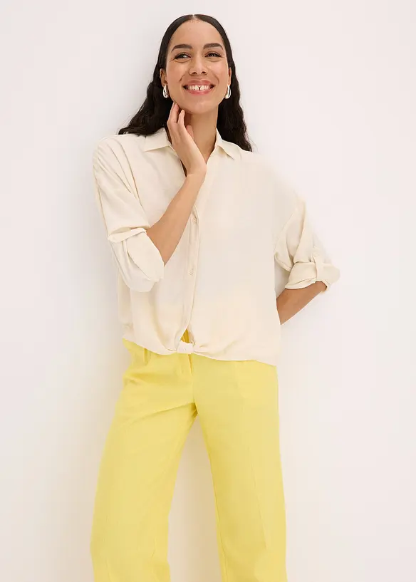 Blouse van licht crêpe, bonprix