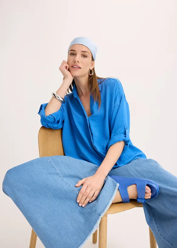 Blouse van licht crêpe, bonprix