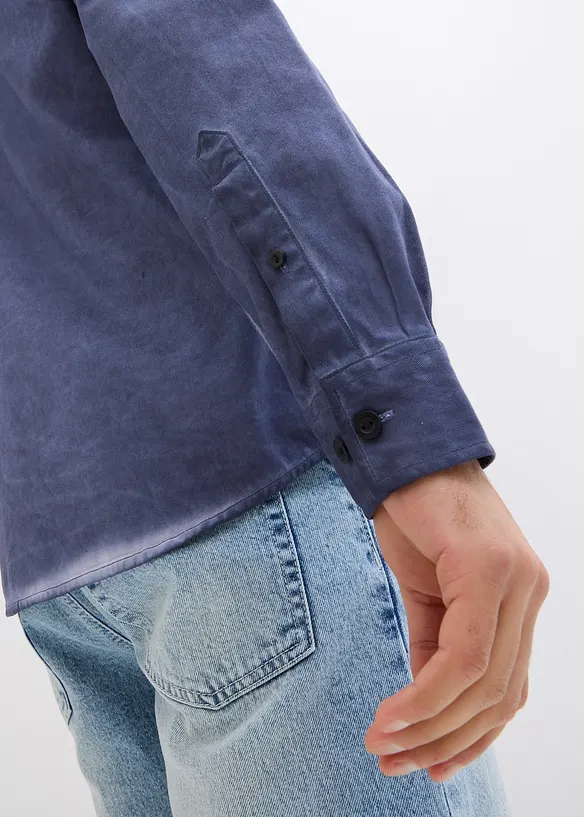 Overhemd in gewassen look, lange mouw, bonprix