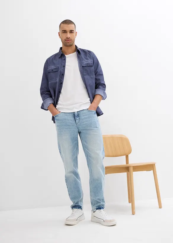 Overhemd in gewassen look, lange mouw, bonprix