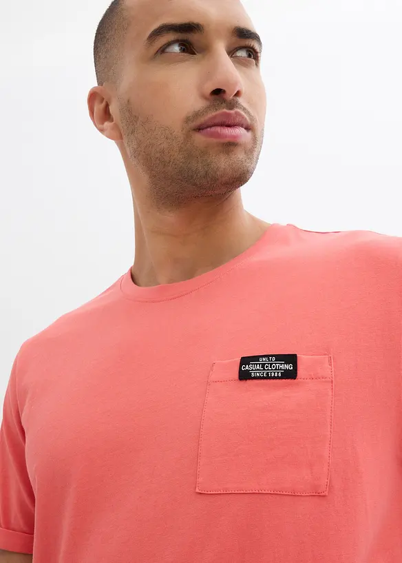 T-shirt met borstzak (set van 2) van biologisch katoen, bonprix