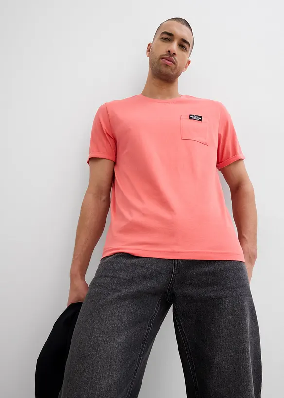 T-shirt met borstzak (set van 2) van biologisch katoen, bonprix