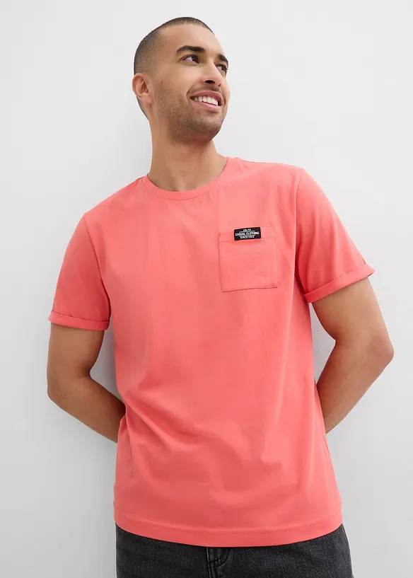 T-shirt met borstzak (set van 2) van biologisch katoen, bonprix