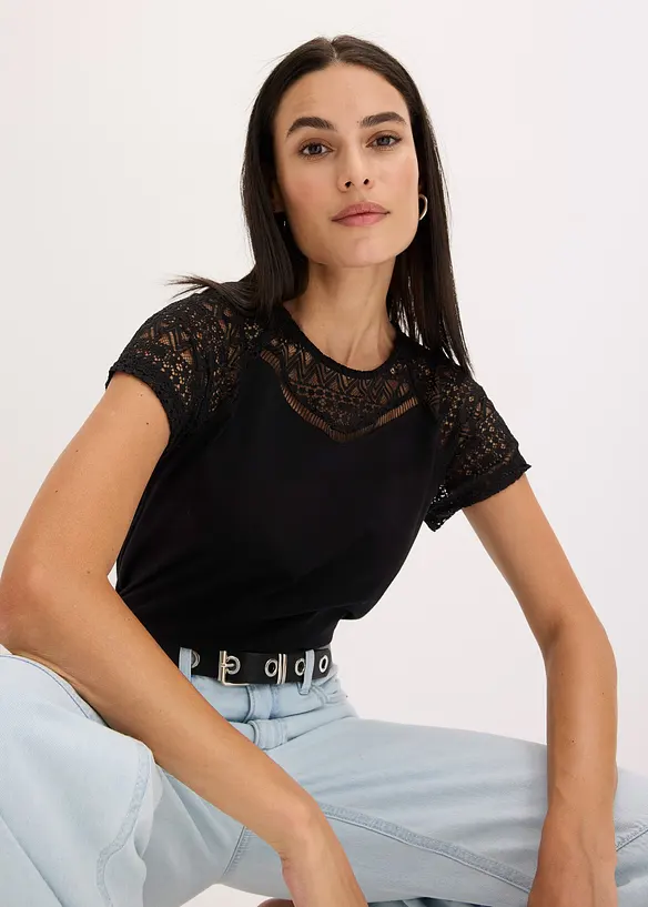 Shirt met kant, bonprix