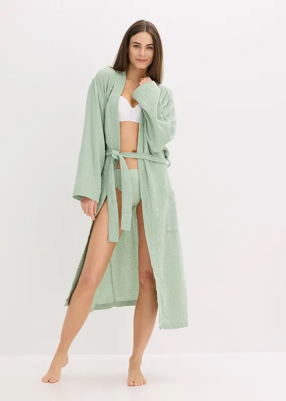 Oversized badjas van mousseline, bonprix