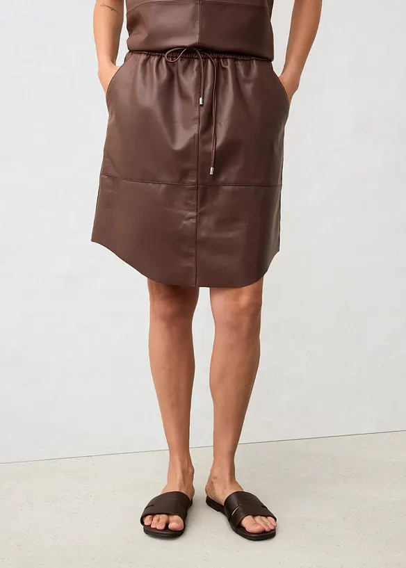 Leren rok van lamsnappa, bonprix