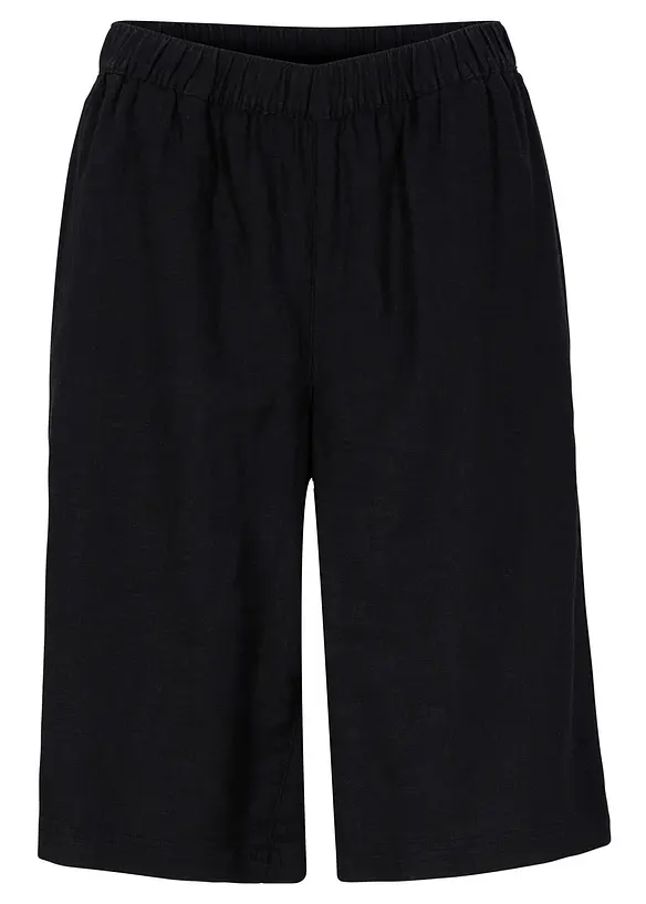 Bermuda met linnen en high waist comfortband, bonprix
