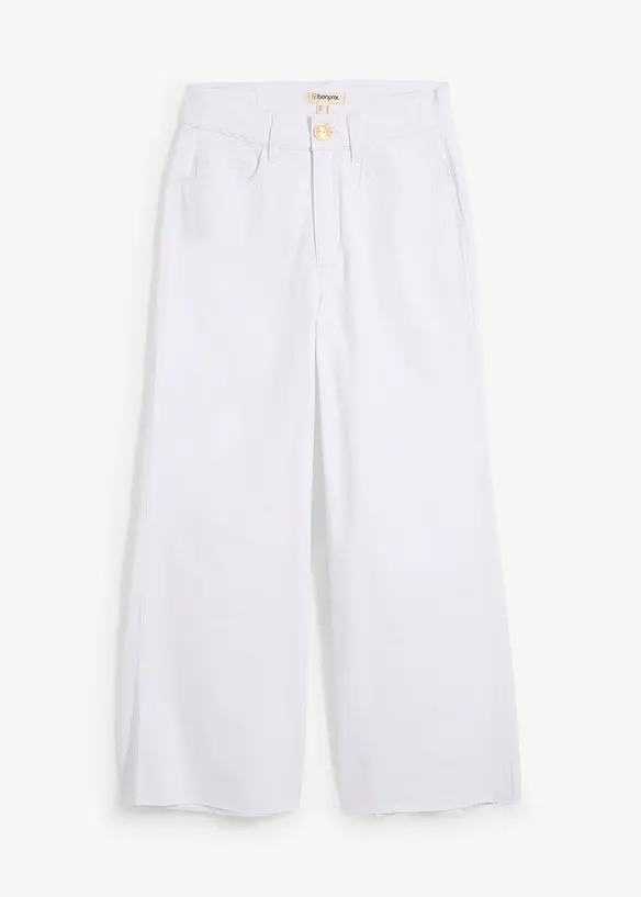 Wide leg jeans met high waist, cropped, bonprix