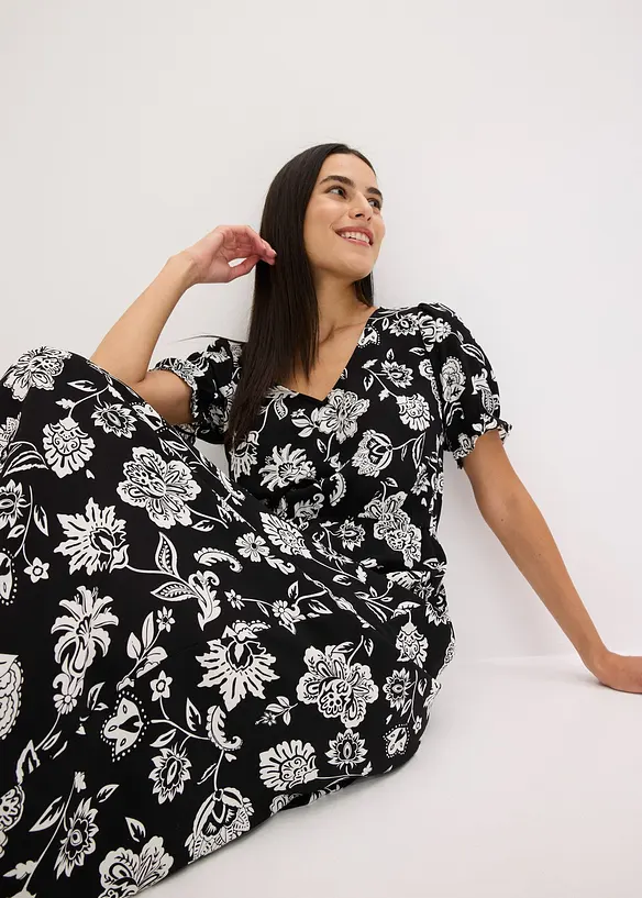 Gedessineerde midi jurk, bonprix