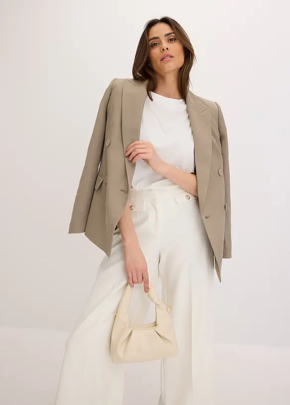 Blazer met lyocell in crincle-look, bonprix