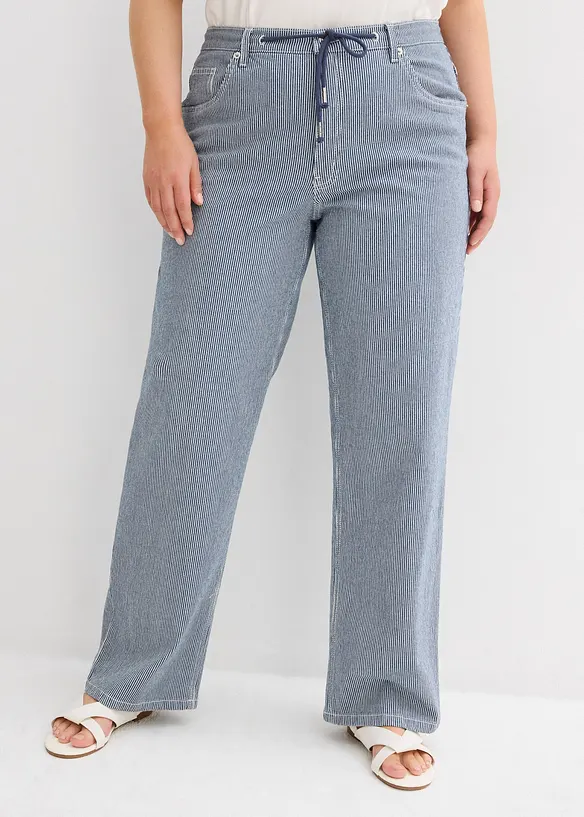 Straight jeans, high waist, gestreept, bonprix