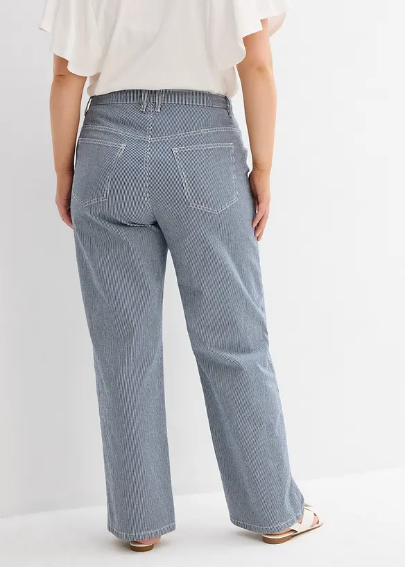 Straight jeans, high waist, gestreept, bonprix