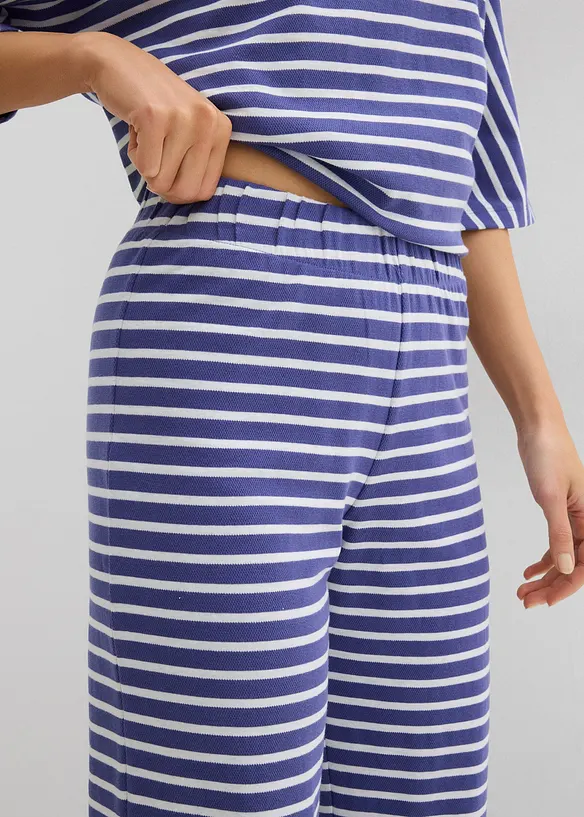 Jersey broek van gestructureerd katoen, bonprix
