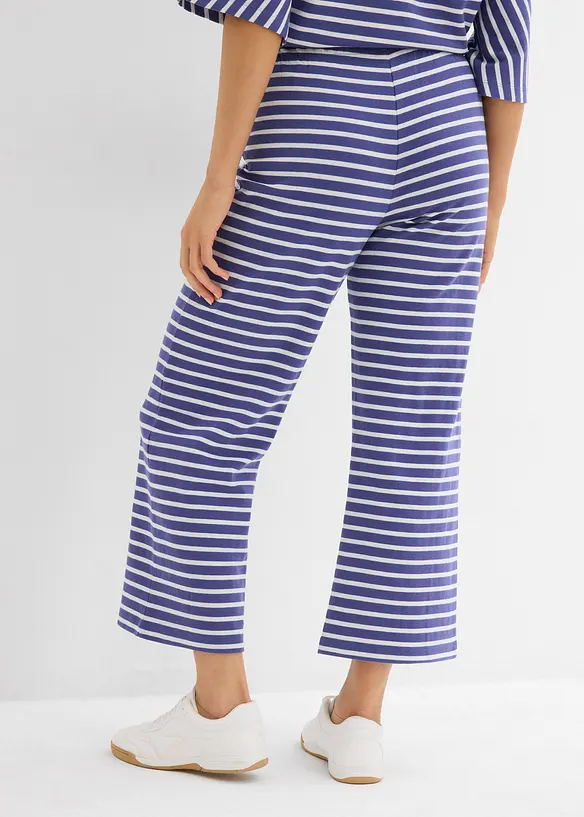 Jersey broek van gestructureerd katoen, bonprix
