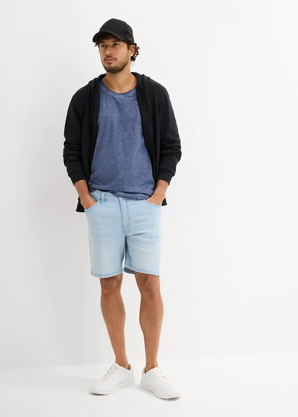 Jeans stretch short, loose fit extra wijd, bonprix