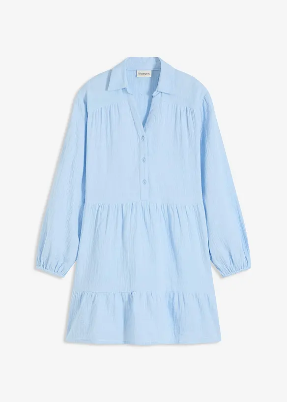 Korte strokenjurk van mousseline, bonprix