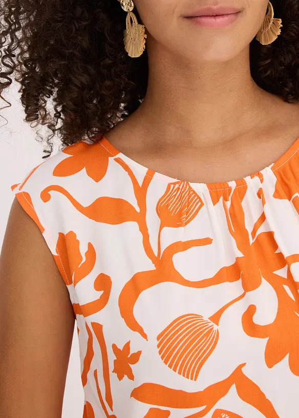 Korte blousetop van soepele viscose, bonprix