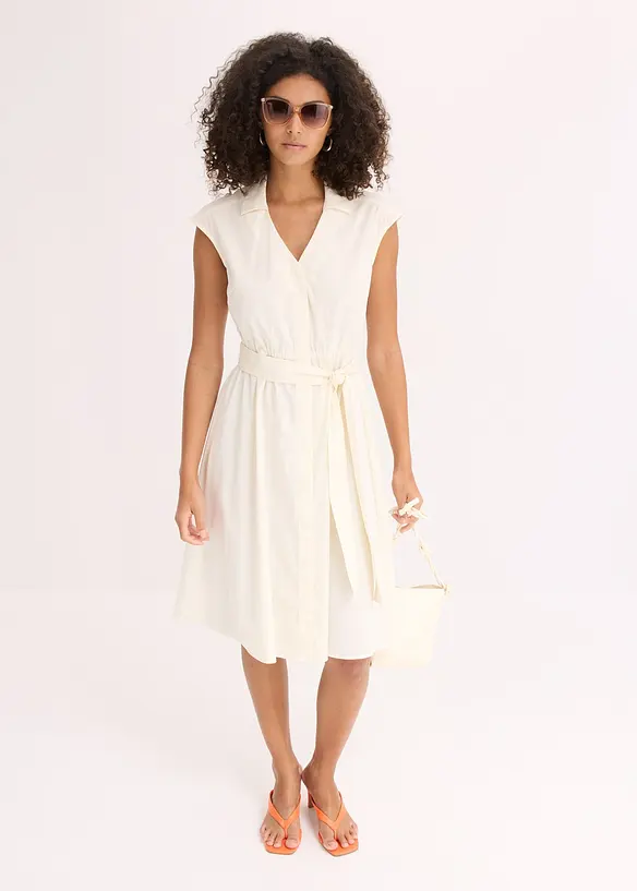 Jurk met strikceintuur, bonprix