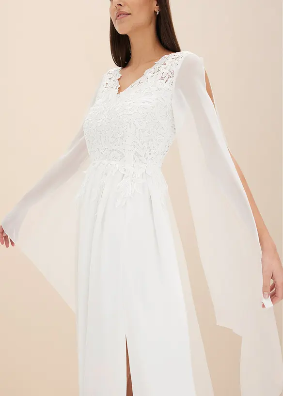 Trouwjurk van chiffon met kant, bonprix