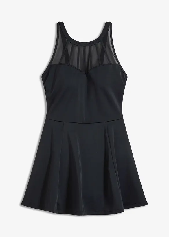 Badpakjurk met transparante mesh, medium corrigerend, bonprix