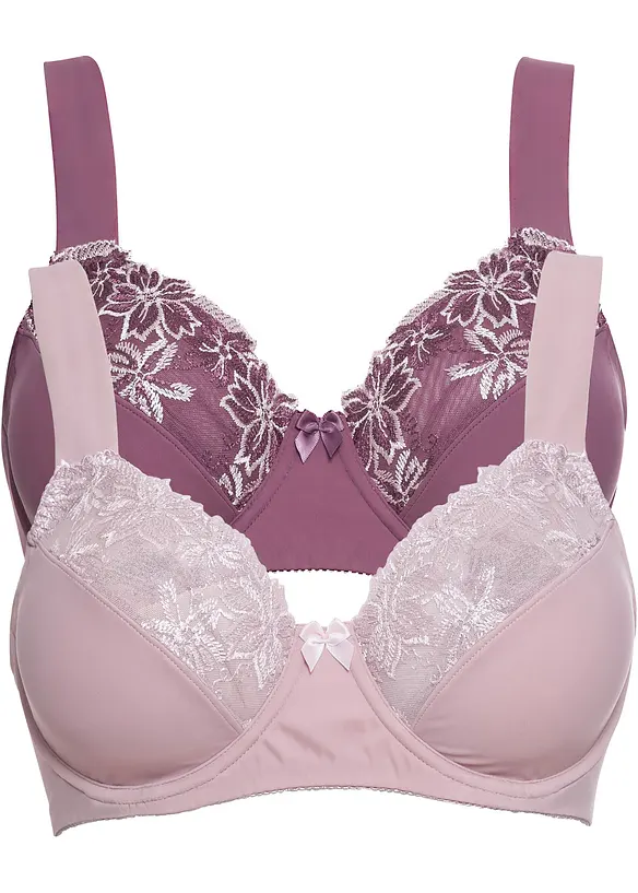 Beugel bh met gewatteerde schouderbandjes (set van 2), bonprix