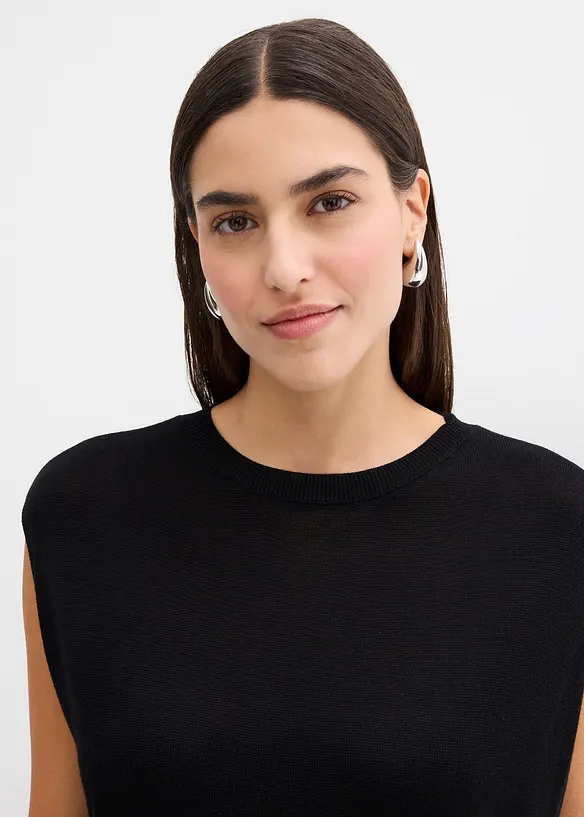 Ballonvormige gebreide top van fijne viscose, bonprix