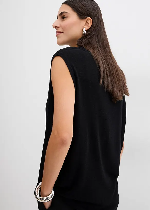 Ballonvormige gebreide top van fijne viscose, bonprix