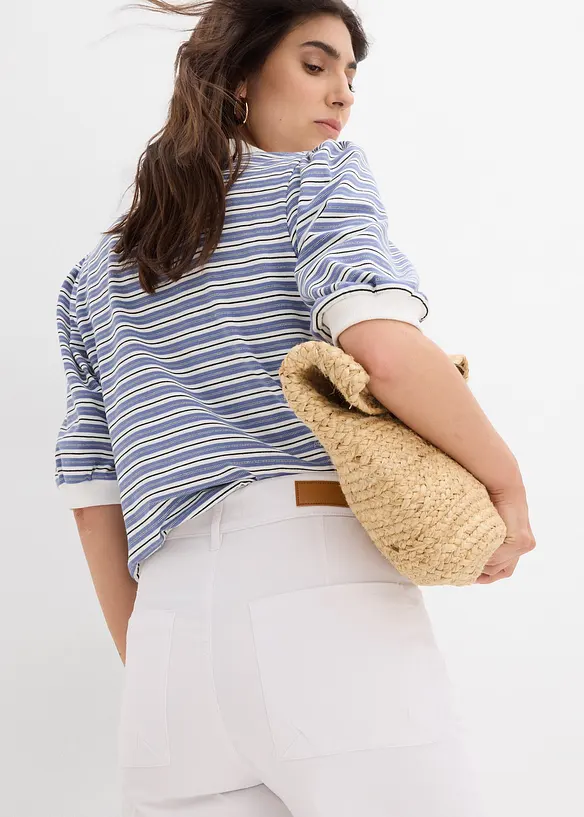 Wide leg jeans met high waist, cropped, bonprix