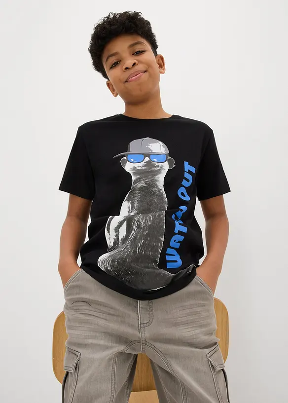 Jongens T-shirt van biologisch katoen met een coole print, bonprix