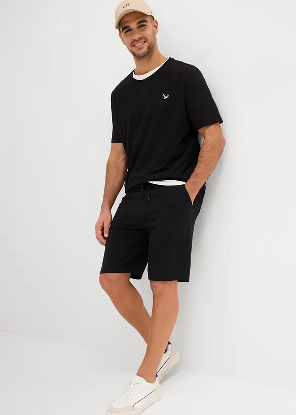 T-shirt en shirt bermuda (2-dlg. set) van biologisch katoen, bonprix