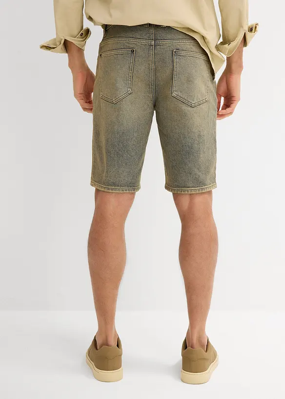 Dirty washed jeans bermuda, regular fit, bonprix