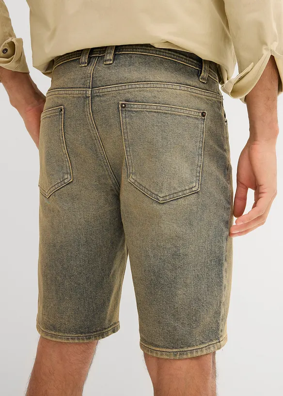 Dirty washed jeans bermuda, regular fit, bonprix