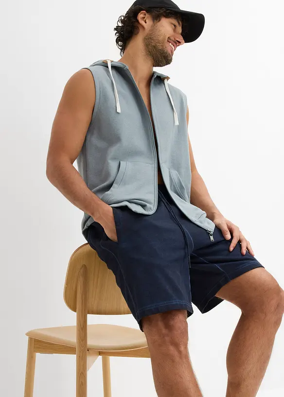 Sweat bermuda in een verwassen look, bonprix