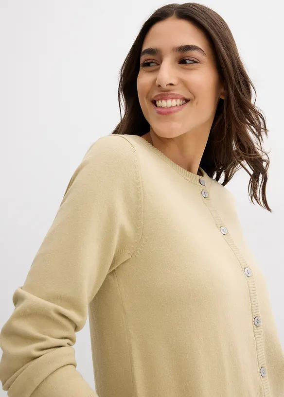 Gebreid vest met ronde hals, bonprix