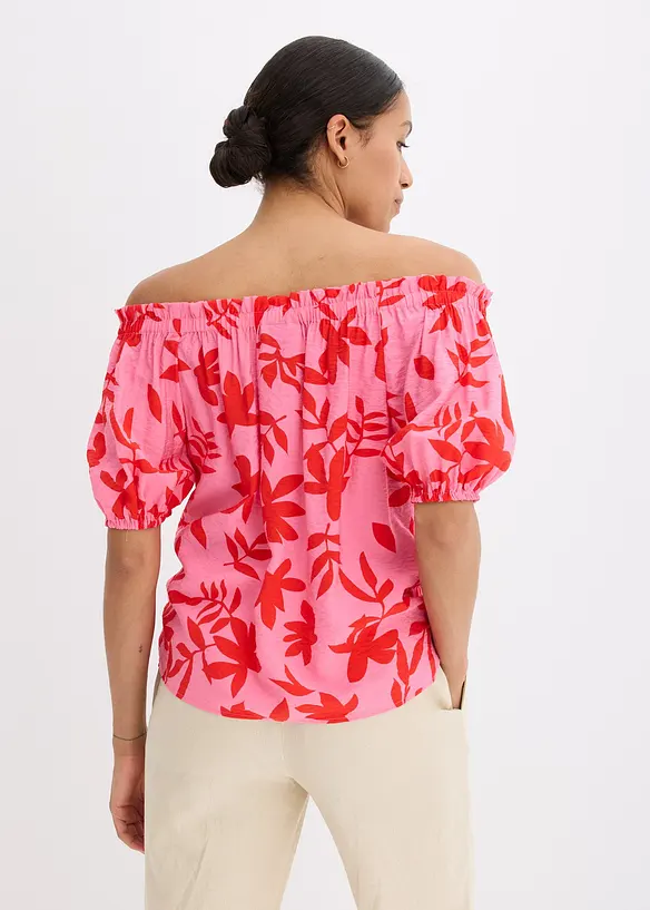 Gedessineerde Carmen blouse van een fijne viscosemix, bonprix
