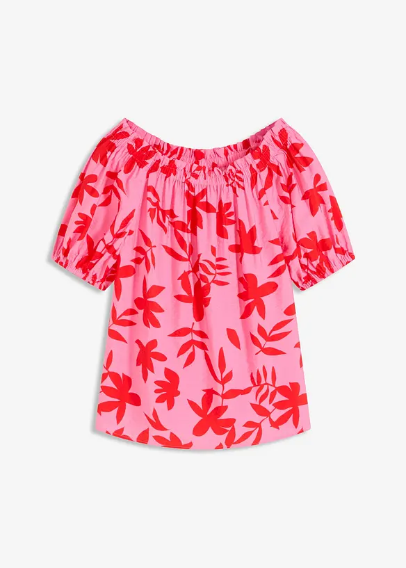 Gedessineerde Carmen blouse van een fijne viscosemix, bonprix