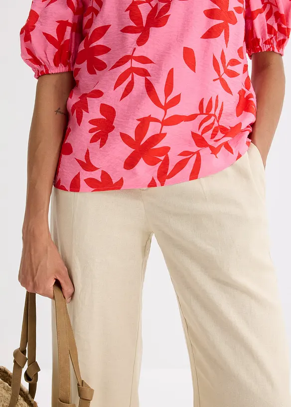 Gedessineerde Carmen blouse van een fijne viscosemix, bonprix