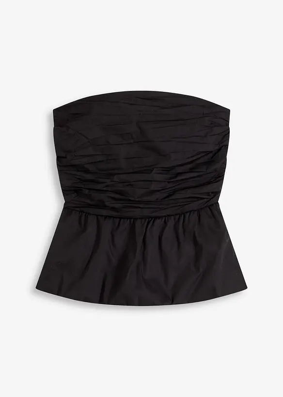 Strapless blousetop met peplum, bonprix