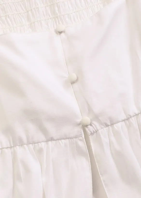 Blouse met pofmouwen en knopen, bonprix