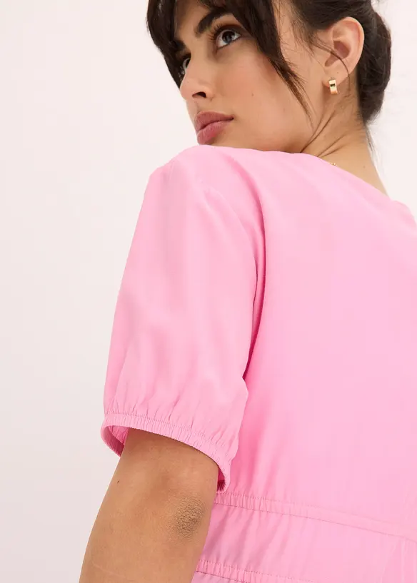 Blouse met strikjes, bonprix