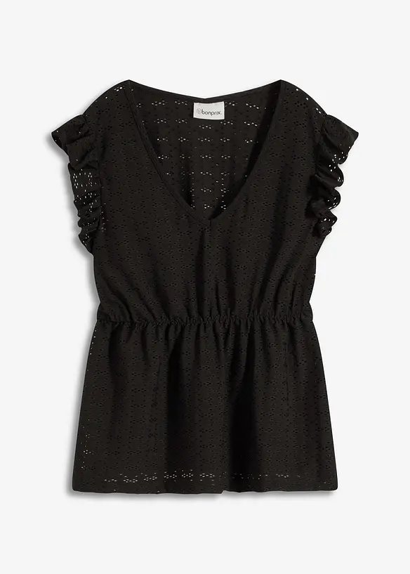 Shirt met broderie anglaise, bonprix