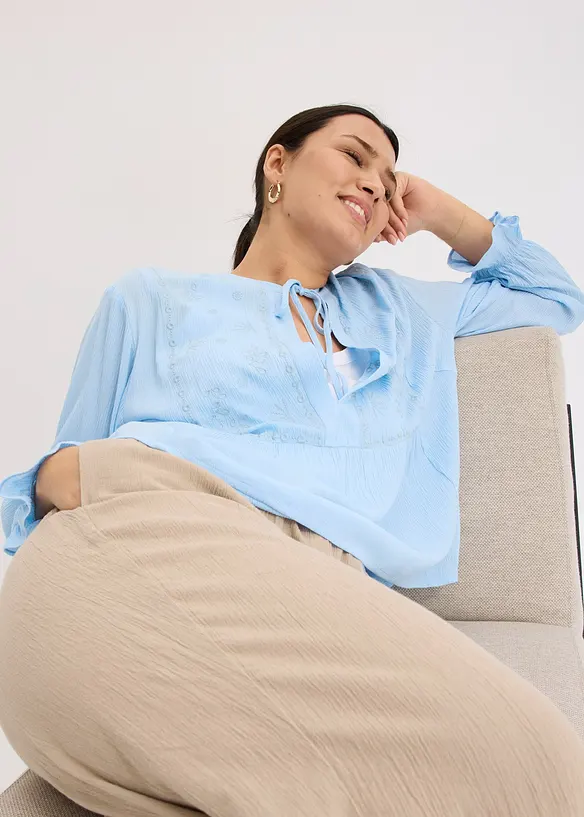 Blouse met broderie anglaise, bonprix