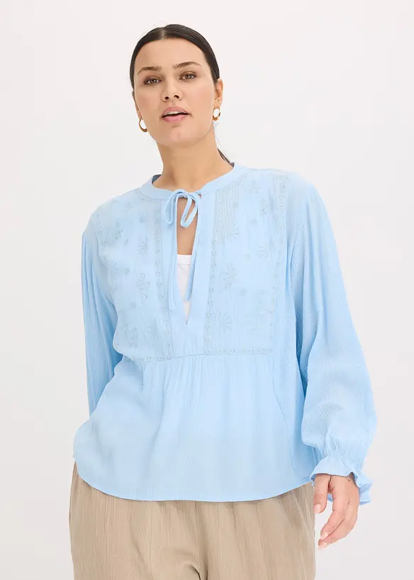 Blouse met broderie anglaise, bonprix