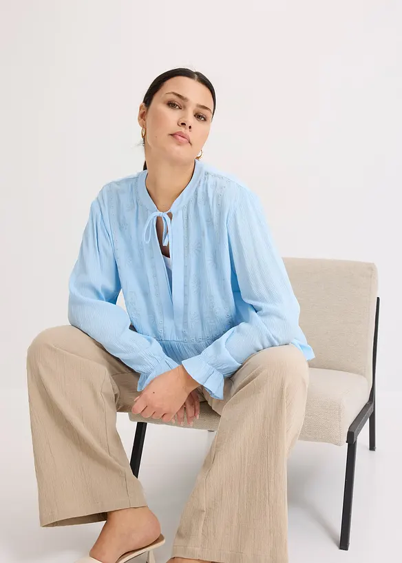 Blouse met broderie anglaise, bonprix