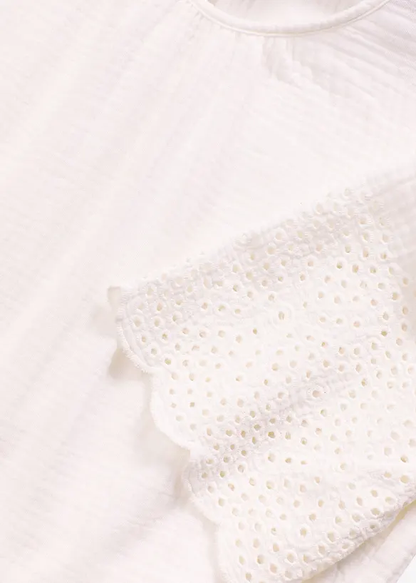 Mousseline jurk met broderie anglaise, bonprix