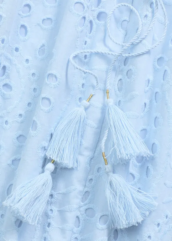 Midi jurk met broderie anglaise, bonprix