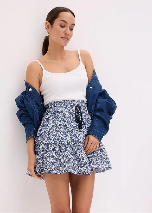 Boho minirok van licht katoen, bonprix