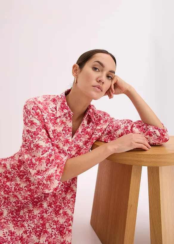 Jurk in linnen look, bonprix